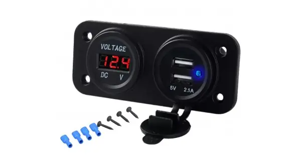 Panou Electric Suplimentar Impermeabil Pentru Vehicule Off Road, Atv, Ssv, Tensiune 12-24V, 2 X Usb Si Voltmetru Ofertă de sezon