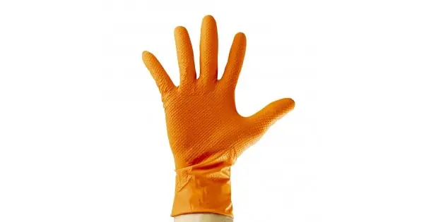 Cel mai bun preț Manusi Din Nitril De Culoare Orange 7.0 Mil Textura De Diamant, Marimea: M (100 Bucati) Jbm