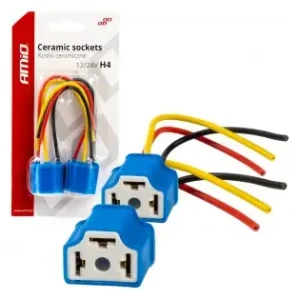 Preț redus Set 2 Mufe Ceramice Soclu H4, Rezistente Termic, 12-24V
