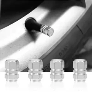 Set Capacele Auto Pentru Ventil Hexagon Argintiu 4 Buc Reducere