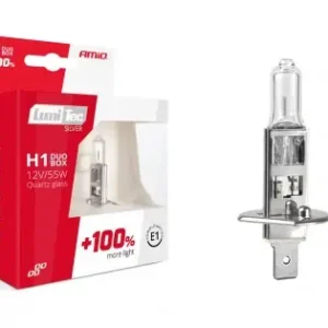 Set Becuri Cu Halogen H1 12V 55W Lumitec Silver + 100% Duo Box Ofertă