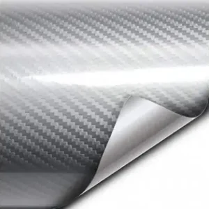 Folie Colantare Auto Carbon 5D Lacuit Argintiu (3,0M X 1,52M) Preț promoțional