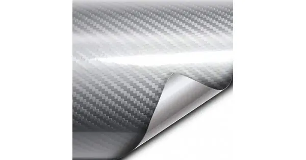 Folie Colantare Auto Carbon 5D Lacuit Argintiu (3,0M X 1,52M) Preț promoțional