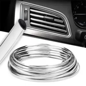 Livrare expres Rola Ornament Auto De Tip "U" Pentru Muchii Sau Grila Ventilatie, 15M Liniari, Culoare Crom Silver