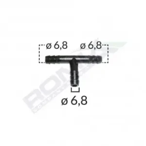 Conector Teu Furtun Conducte Universal 6.8Mm - Negru Set 5 Buc Plată sigură