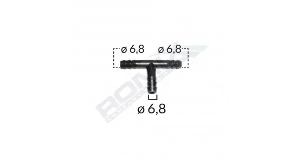 Conector Teu Furtun Conducte Universal 6.8Mm - Negru Set 5 Buc Plată sigură