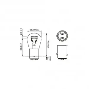 Bec 12V P21/5W 21W / 5W Pure Light Set 10 Buc Bosch Expediere rapidă