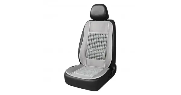 Chilipir Husa Scaun Auto Cu Bile De Masaj Si Suport Lombar, Dimensiuni 110 X 46 Cm, Culoare Gri