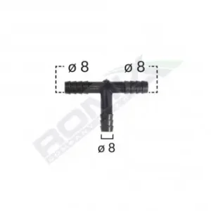 Conector Teu Furtun Conducte Universal 8Mm - Negru Set 5 Buc Cel mai vândut