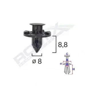 Clips Fixare Pentru Nissan/mitsubishi 8X8.8Mm - Negru Set 10 Buc Reducere specială