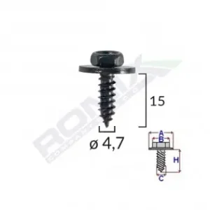 Cumpără acum Surub Universal Fixare Negru 4.7X15Mm Set 10 Buc