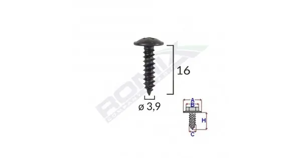 Discount Surub Universal Fixare Negru 3.9X16Mm Set 25 Buc