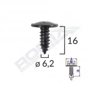 Nu rata Surub Fixare Elemente Exterior Pentru Toyota, Kia, Hyundai 6.2X16Mm Set 10 Buc