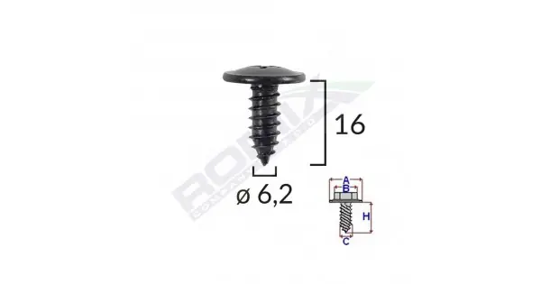 Nu rata Surub Fixare Elemente Exterior Pentru Toyota, Kia, Hyundai 6.2X16Mm Set 10 Buc