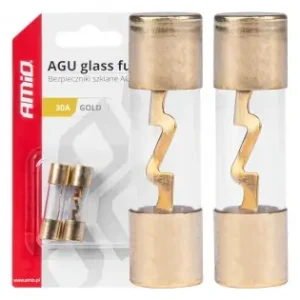 Preț redus Set 2 Sigurante Din Sticla Tip Agu, Contacte Aurite, 30A