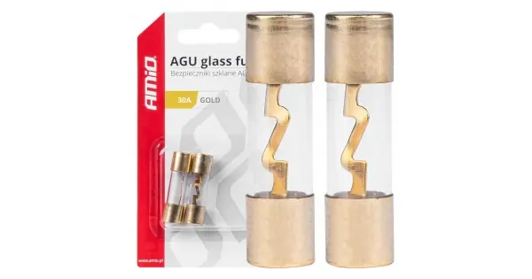 Preț redus Set 2 Sigurante Din Sticla Tip Agu, Contacte Aurite, 30A