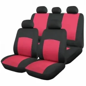 Huse Scaun Auto, 9 Piese, Universale, Culoare Rosu-Negru Cumpără acum