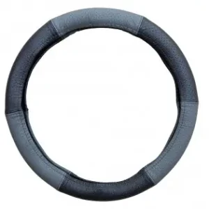Husa Volan Piele Naturala Perforata Gri 37-39 Cm Mega Drive Premium