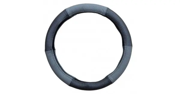 Husa Volan Piele Naturala Perforata Gri 37-39 Cm Mega Drive Premium