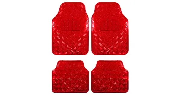 Covorase Auto Universale, Model Diamond, Culoare Crom Rosu Livrare expres