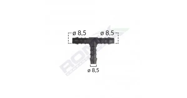 Conector Furtun Teu Universal 8.5Mm - Negru Set 5 Buc Ultima șansă