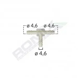 Conector Furtun Teu Universal 4.6Mm - Alb Set 10 Buc Ofertă