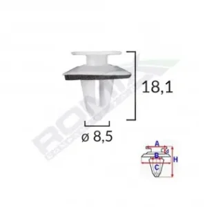 Clips Tapiterie Pentru Mercedes 8.5X18.1Mm Alb - Set 10 Buc Super ofertă