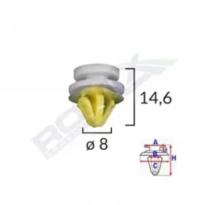 Clips Tapiterie Pentru Land Rover Opel Renault 8X14.6Mm - Alb Set 10 Buc Expediere rapidă