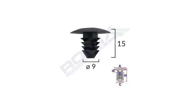 Clips Tapiterie Pentru Grup Vag 9X15Mm - Negru Set 10 Buc Comandă acum