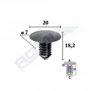Clips Tapiterie Pentru Grup Vag 7X18.2Mm Negru - Set 10 Buc Ultima șansă