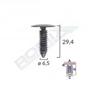 Clips Tapiterie Pentru Gm 6.5X29.4Mm - Negru Set 10 Buc Bestseller