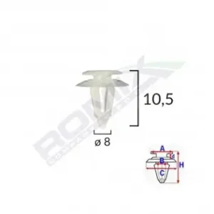 Clips Tapiterie Pentru Fiat/audi 8X10.5Mm - Alb Set 10 Buc Retur gratuit