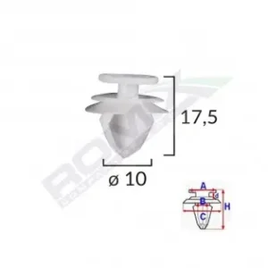 Clips Tapiterie Pentru Citroen/peugeot/volvo 10X17.5Mm - Gri Set 10 Buc Ofertă de sezon