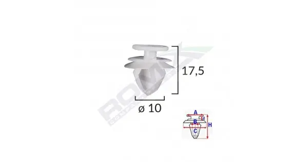 Clips Tapiterie Pentru Citroen/peugeot/volvo 10X17.5Mm - Gri Set 10 Buc Ofertă de sezon