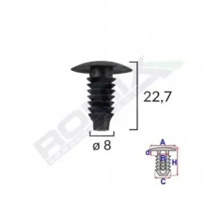 Clips Tapiterie Pentru Bmw/opel/grup Vag 8X22.7Mm - Negru Set 10 Buc Cumpără online