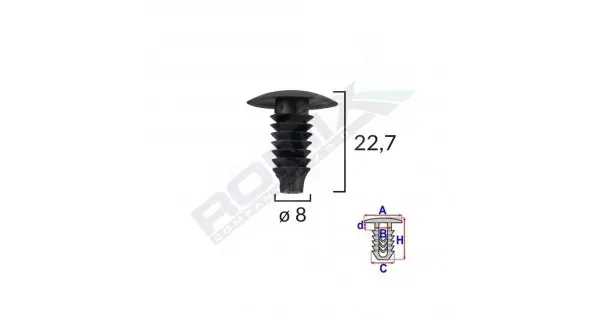Clips Tapiterie Pentru Bmw/opel/grup Vag 8X22.7Mm - Negru Set 10 Buc Cumpără online