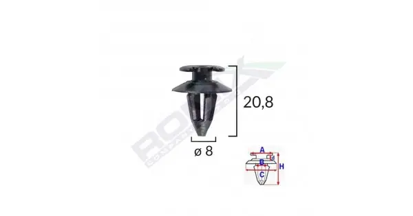 Cumpără acum Clips Tapiterie Pentru Audi/bmw/seat/vw 8X20.8Mm - Negru Set 10 Buc