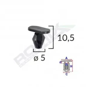 Clips Pentru Garnituri Peugeot, Citroen 5X10.5Mm Negru Set 10 Buc Doar azi