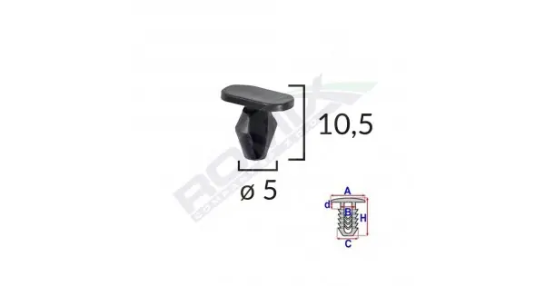Clips Pentru Garnituri Peugeot, Citroen 5X10.5Mm Negru Set 10 Buc Doar azi