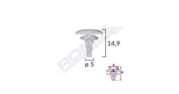 Clips Garnituri Pentru Mitsubishi/toyota/honda/hyundai/lexus 5X14.9Mm - Alb Set 10 Buc Ultima șansă