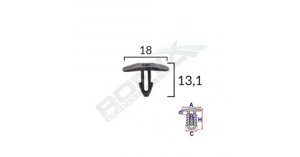 Plată securizată Clips Garnitura Pentru Citroen Fiat Peugeot 18X13.1Mm - Negru Set 10 Buc