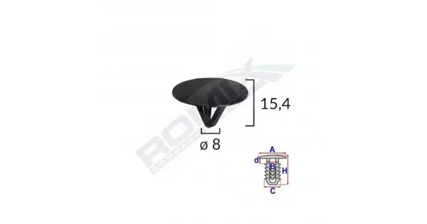 Clips Fixare Protectie Motor Pentru Hyundai, Kia 8X15.4Mm Negru Set 10 Buc Vezi acum