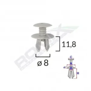 Clips Fixare Pentru Vw 8X11.8Mm - Gri Set 10 Buc Reducere specială