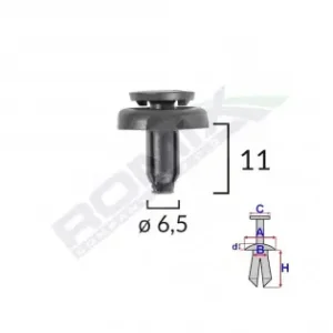 Clips Fixare Pentru Toyota6.5X11Mm Negru Set 10 Buc Vezi acum