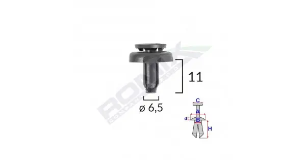 Clips Fixare Pentru Toyota6.5X11Mm Negru Set 10 Buc Vezi acum
