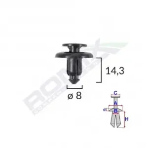 Nu rata Clips Fixare Pentru Mazda/subaru 8X14.3Mm - Negru Set 10 Buc
