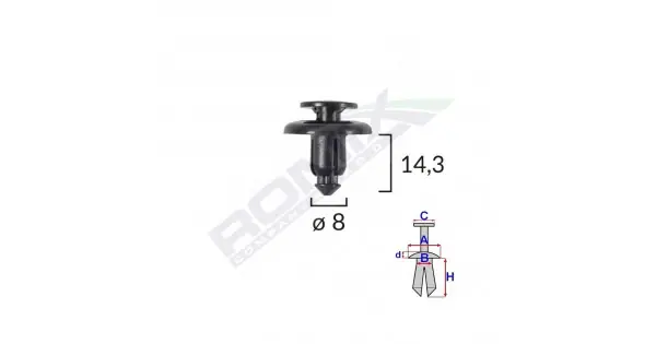 Nu rata Clips Fixare Pentru Mazda/subaru 8X14.3Mm - Negru Set 10 Buc