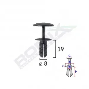 Bestseller Clips Fixare Pentru Ford - 8X19Mm - Negru Set 10 Buc