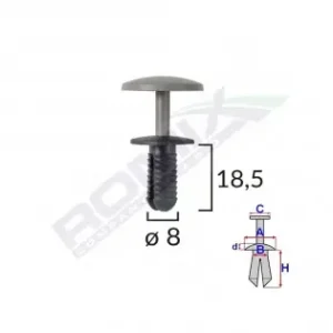 Clips Fixare Pentru Ford - 8X18.5Mm - Negru Set 10 Buc Mai ieftin