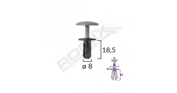 Clips Fixare Pentru Ford - 8X18.5Mm - Negru Set 10 Buc Mai ieftin
